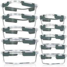 Verones 10 Pack Glass Meal Prep Containers Set with Lids Food Container