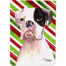 Garden & Outdoor Environment Caroline's Treasures Cooper Candy Stripe Boxer Christmas Flag Canvas Large Multicolor