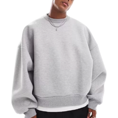ASOS DESIGN Super-Oversize-Sweatshirt schwerem Neopren in Grau meliert