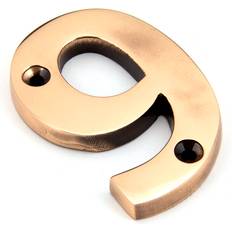 Bronze Garden Decorations From The Anvil Metal Surface Mount House Number 7.8 cm H x 0.8 cm D - Polished Bronze