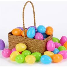 Plastic Easter Decorations Temu Fillable Eggs With Hinge 2.36 in Assorted Colors Easter Decoration