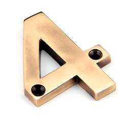 Facade Numbers From The Anvil Metal Surface Mount House Number 7.8 cm H x 0.8 cm D - Polished Bronze