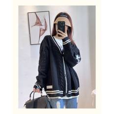 PlayMc Taylor Swift Folklore Knitted Cozy Lazy Autumn Cardigan - Black