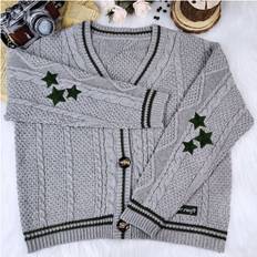 PlayMc Taylor Swift Folklore Knitted Cozy Lazy Autumn Cardigan - Grey