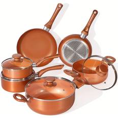 Temu 10 Pcs Pots And Pans Aluminum Ceramic Set Cookware Set