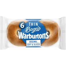 Warburtons Plain Thin Bagels, 6 Per Pack