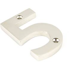 Silver Garden Decorations From The Anvil Metal Surface Mount House Number 7.8 cm H x 0.8 cm D - Polished Nickel