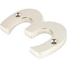 Silver Facade Numbers From The Anvil Metal Surface Mount House Number 7.8 cm H x 0.8 cm D - Polished Nickel