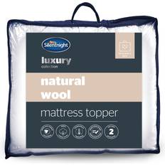 Wool Mattress Covers Silentnight Natural Wool Breathable Topper 150 x 200 cm Mattress Cover White