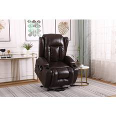Convery Leather Match Manual Lift Assist Recliner 107 cm H X 88 cm W X 102.5cm D