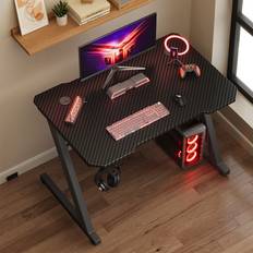 Ergonomic Black Gaming Desk 75cm H x 80cm W x 55cm D