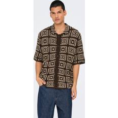 Beige Polotrøjer Only & Sons Onsbart RLX 5 SS Shirt Knit Brown