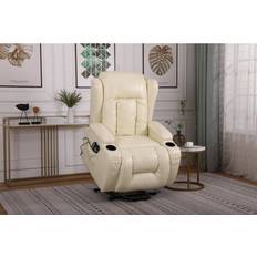 Convery Leather Match Manual Lift Assist Recliner 107 cm H X 88 cm W X 102.5cm D