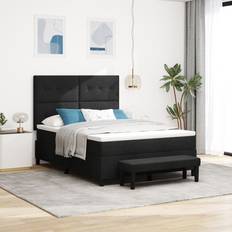 Rammesenge vidaXL Box Spring Seng med Madras and Bænk 140x200 cm Stof Rammeseng