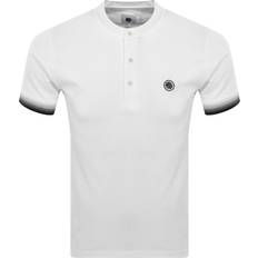 Pretty Green Gradient Grandad Polo T Shirt - White
