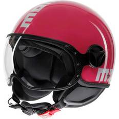 Pink Motorcycle Helmets Momo Design Jet Helmet FGTR Classic Candy - Fucsia/White
