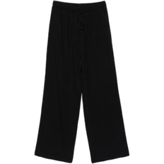Stradivarius Pantaloni lunghi misto lino - Nero