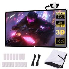 Projector Screen 72 Inch 16:9 White