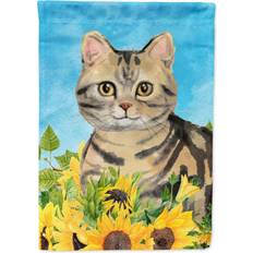 Garden & Outdoor Environment Caroline's Treasures American Shorthair Brown Tabby in Sunflowers Canvas House Size Outdoor-Flags Multicolor