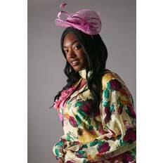Pink Hats Coast Open Weave Bow And Feather Fascinator - Pink