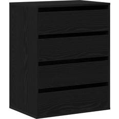 Svarta Byråer vidaXL Sort Eg 60 x 41 x 76 cm Konstrueret Træ Kommode 41x76cm