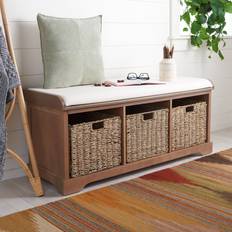 Brambly Cottage Loane Wicker Dark Brown 20cm H X 47cm W X 16cm D Storage Bench