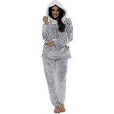 Linen Underwear Daisy Dreamer Women's Fluffy Hooded Twosie Pyjama Set - LN769