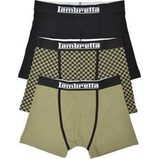 Lambretta Underwear Lambretta Mens Assorted Designs Boxer Shorts - Khaki Green/Black