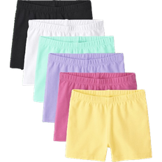 The Children's Place The Children's Place Girls' Cartwheel Shorts Pack, Black/White/Teal/Pink/Yellow, 10/12