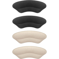Beige Insoles Fab & Fix Heel Grips Liner Cushions Inserts for Loose Shoes, Heel Pads Snugs for Shoe Too Big Men Women, Filler Improved Shoe Fit and Comfort, Prevent Heel Slip and Blister 4 Pairs Pale Apricot Black