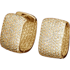 Shein Pair Fashion Cubic Zirconia Hoop Earrings For Women For Wedding Anniversary Engagement Party Jewelry Valentine's Day Gift