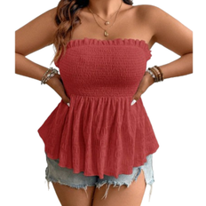 Shein Solid Color Simple Daily Womens Plus Tube Top