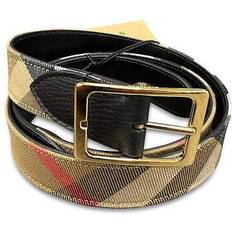 Burberry Belts Burberry Leather Canvas Reversible House Check Belt - Black