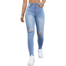 Shein Distressed Skinny Jeans With Pockets