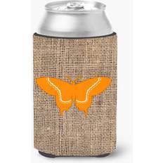 Orange Bottle Coolers Caroline's Treasures Butterfly Burlap and Orange Can Insulator Hugger Bottle Cooler