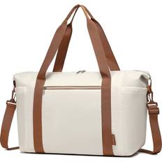 Large Capacity Travel And Gym Duffel Bag - Beige/Brown