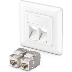 DeleyCON Keystone Kontakt Nätverkskontakt 2x CAT 6a Jack Modul RJ45