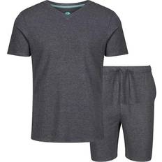 Light & Shade And Mens Classic V Neck Pyjama Set Charcoal Grey