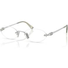 Miu Miu Glasögon Miu Miu Women's Oval Eyeglasses Mu 53WV Silver 51mm