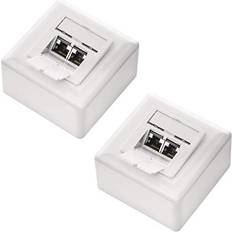DeleyCON 2x CAT 6a Universellt Nätverksuttag 2x RJ45-Port