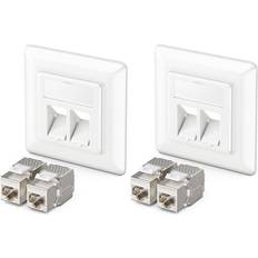 DeleyCON Keystone Kontakt 2x 4x CAT 6a Jack Modul RJ45