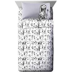 Jay Franco Disney Nightmare Before Christmas Gothic Romance Full Set 4 Piece Bed Sheet White (266.7x)