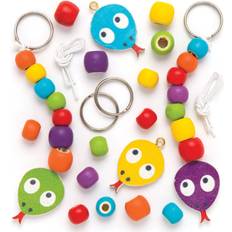 Snake Wooden Keyring & Bag Dangler Kits - Pack of 4