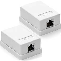 Data- & Nätverksuttag på rea DeleyCON 2x CAT 6a Nätverksuttag 10 Gbit RAL 9003