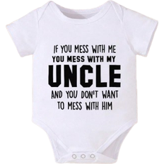18-24M Bodysuits Shein Baby Boys Summer Short Sleeve Casual Bodysuit With Slogan Print