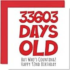 STUFF4 92nd Birthday Card for Men Women 33603