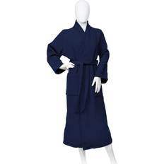 Superior Long-Staple Cotton Unisex Waffle Weave Bath Robe - Navy Blue