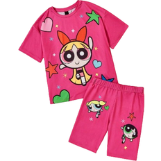 Stars Other Sets Children's Clothing Shein Tween Girl Casual And Cute Bright Cartoon Printed Short Sleeve TShirt And Shorts Set Summer