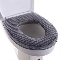 Grey Toilet Seats FitVille 2pcs Toilet Cushion Seat Cover 43cm 37cm Wide