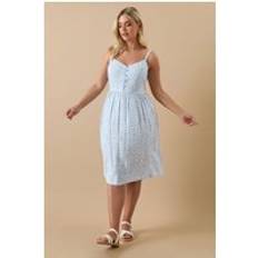 Yours Curve Blue Ditsy Floral Print Strappy Sundress - Blue